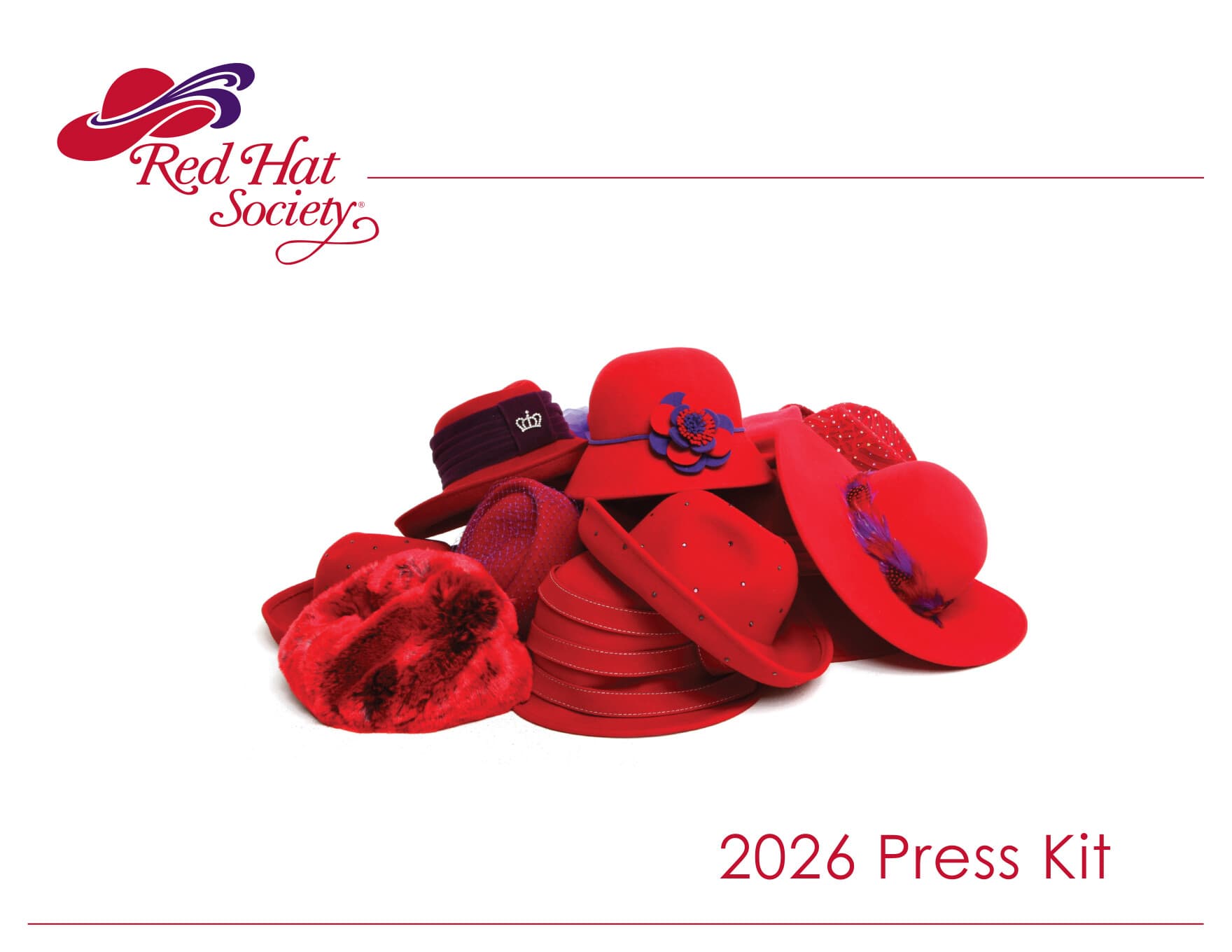Cover of the Red Hat Society 2026 Press Kit.